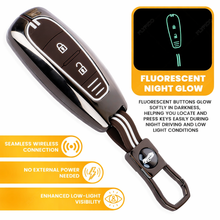 Load image into Gallery viewer, Car Key Cover Compatible with Maruti Suzukii Ignis | S Cross | Baleno | Ciaz | Vitara Brezza | Swift 2-Button Key (Chrome Metal Coffee Silicone)