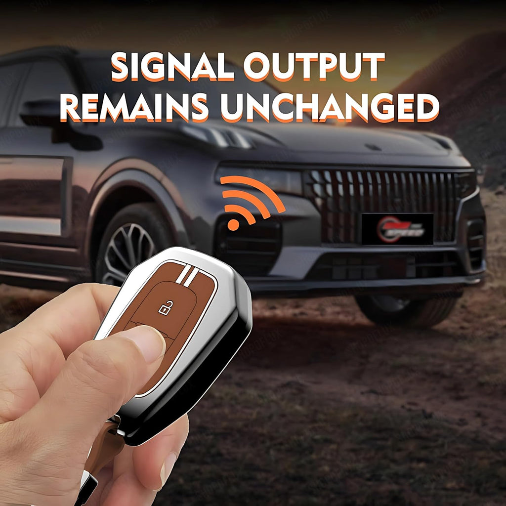 Metal Alloy Key Cover Compatible with Renaultt Kiger, Kwid, Kiger RXL, Duster 2016, Triber 2 Button Remote Key