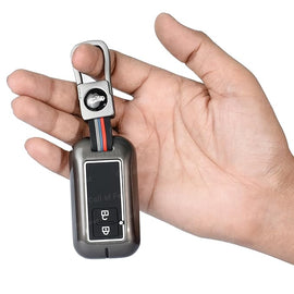 Premium Metal Silicon Key Cover Compatible with Maruti Suzuki jimny Baleno Grand Vitara XL6 Swift New Brezza 2022 Ertiga Dzire 2 Button Key Special Feature Visibilitye in Low-Ligh Condition