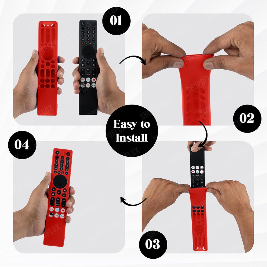 Silicone Case Cover Compatible with TCL iFFALCON Smart Tv Remote 2025 Models RC833A 4K QLED Google TV (Black) [Remote NOT Include]