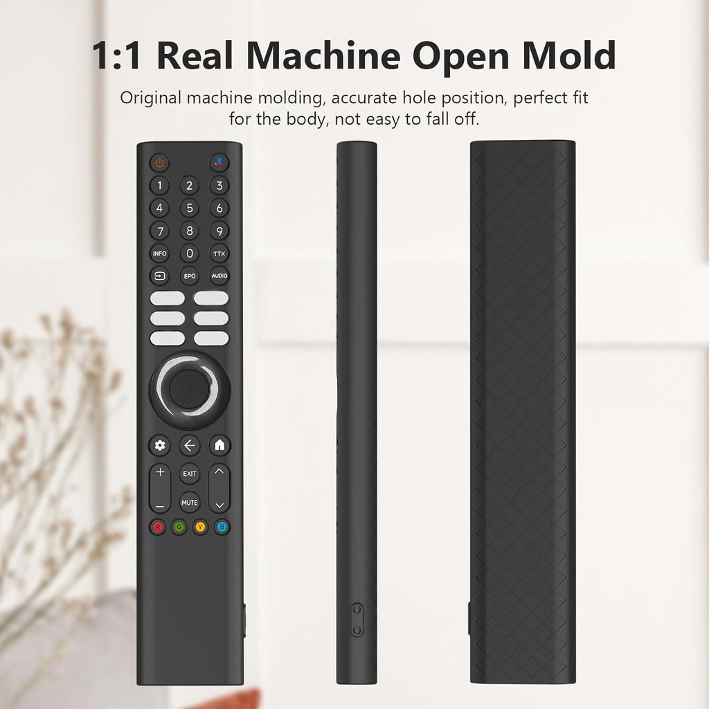 Silicone TV Remote Cover 'Compatible with' Xiaomi Mi Tv FX Series Remote XMRM-21 Protective Case with Lanyard (E-Wine Red) [Remote NOT Included]