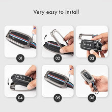 Load image into Gallery viewer, Metal Silicon Key Cover for Hyundai Alcazar, Aura, Creta, i10 Grand Nios, i20 Active, i20 Elite, Tucson, Verna, Venue, Xcent, Exter 3 Button Smart Flip Key Visible in Low-Ligh Conditions