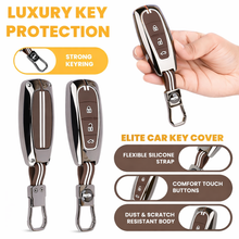 Load image into Gallery viewer, Metal Key Cover Compatible with Baleno, Breeza, S Cross, Ciaz, Swift 3 Button Smart Key (Metal Brown Silicone)