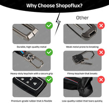 Load image into Gallery viewer, Metal Key Cover Compatible for Ford Figo, Aspire, Endeavour Flip Key 3 Button Flip Key with Keychain