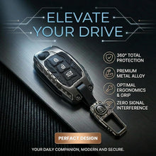 Load image into Gallery viewer, Car Key Cover Compatible with Hyundai Creta, Venue, Tucson, Alcazar, i20, Grand i10 Nios, Aura, Xcent, Exter 3-Button Smart Flip Key (Transformer Armour Series)