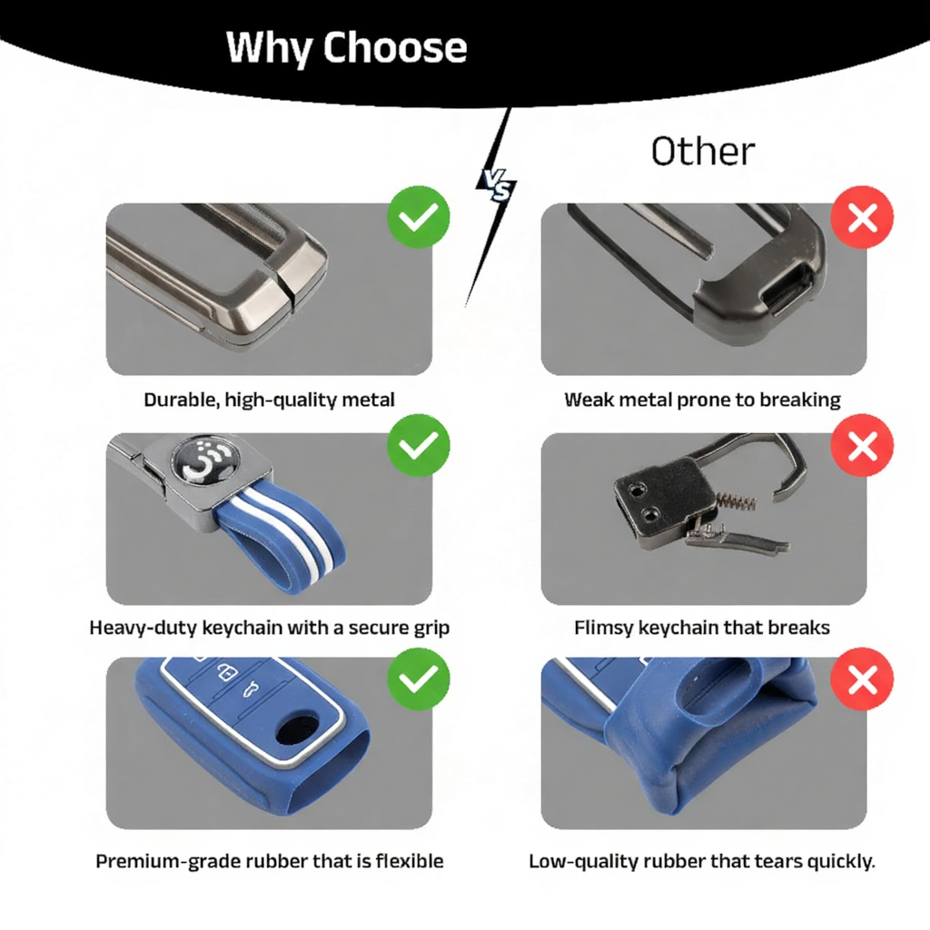 Key Cover Compatible with Tata Nexon | Harrier | Safari | Altroz | Tigor | EV | Punch | Tiago EV Electric 4 Button Smart Key