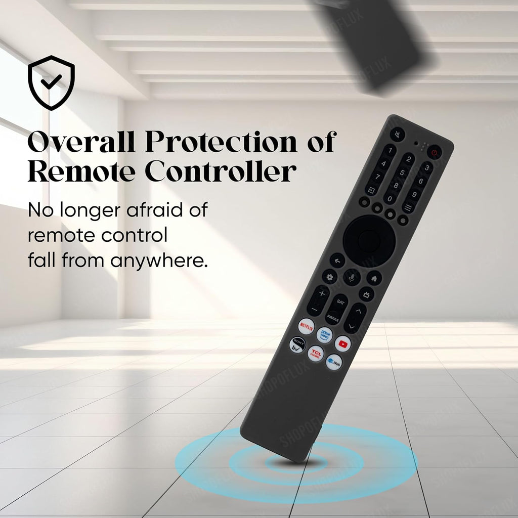 Silicone Case Cover Compatible with TCL iFFALCON Smart Tv Remote 2025 Models RC833A 4K QLED Google TV (Black) [Remote NOT Include]