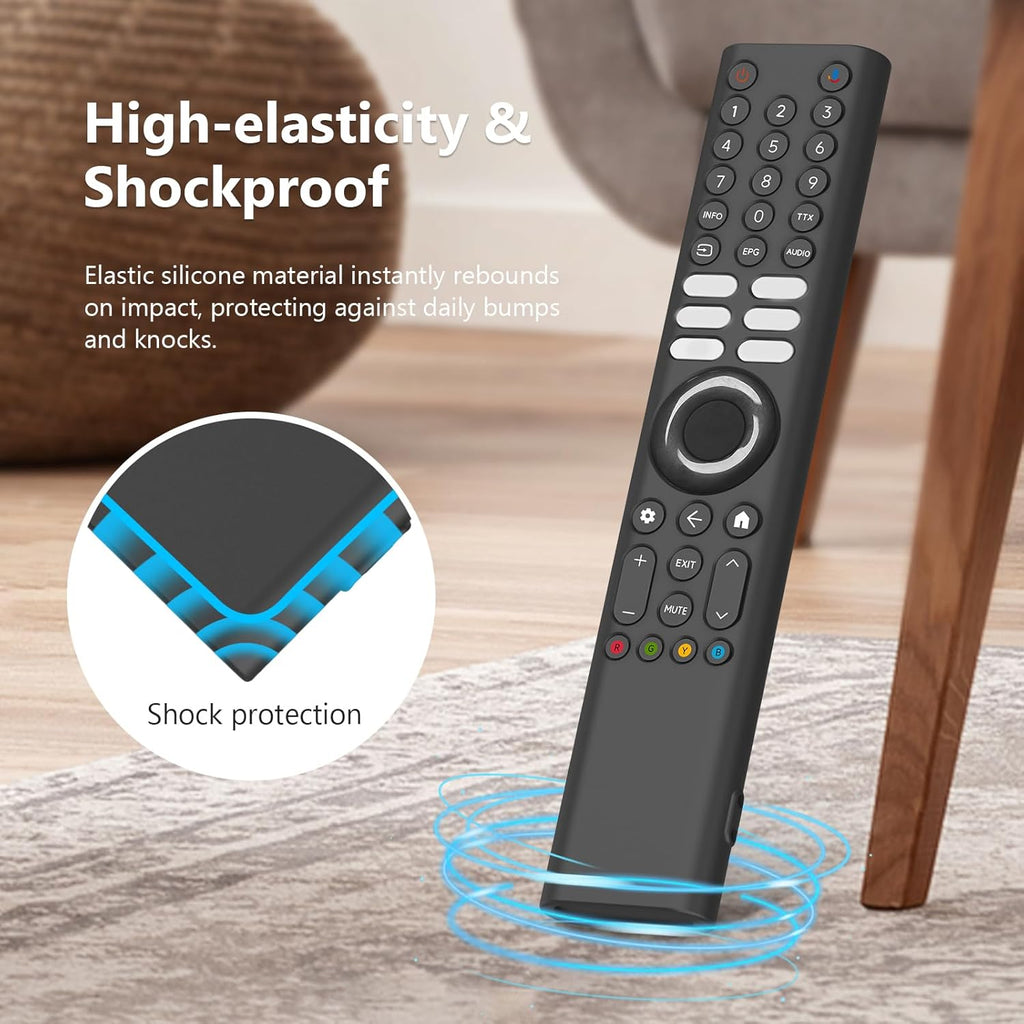 Silicone TV Remote Cover 'Compatible with' Xiaomi Mi Tv FX Series Remote XMRM-21 Protective Case with Lanyard (E-Wine Red) [Remote NOT Included]