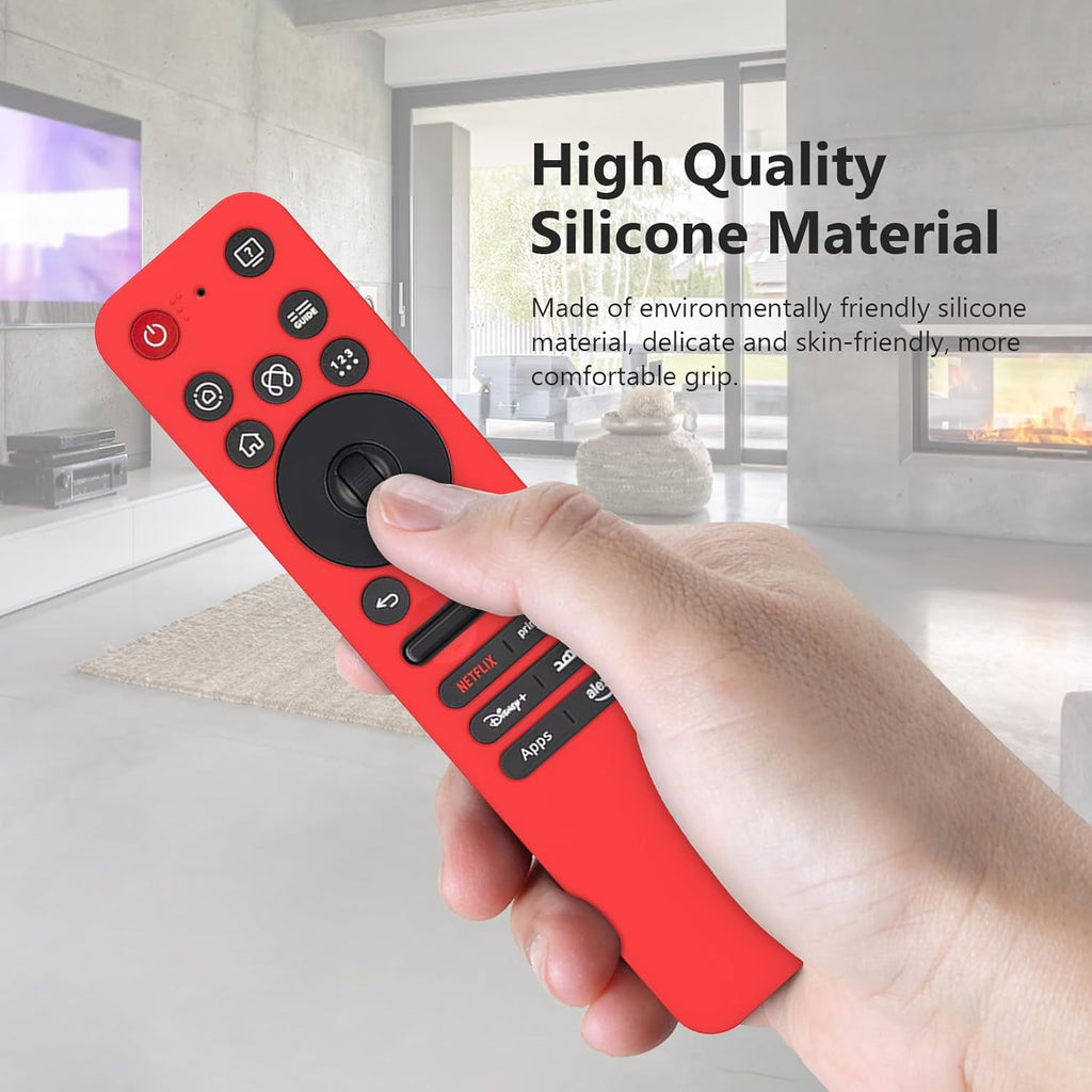 Silicone TV Remote Cover Compatible with 2025 LG MR25GA OLED Smart TV AI Remote Full Wrap Protective Case (RED, LG MR25GA Full WRAP)
