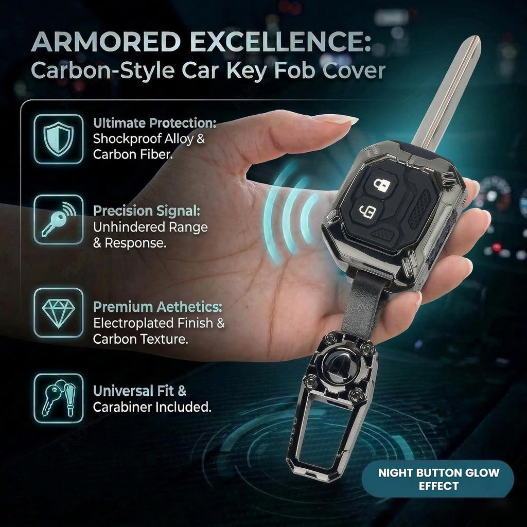 Luxury Waterproof Transformer Metal Car Key Cover with Keychain & Full Protection 2 Button for Suzuki Swift, Dzire, WagonR, Brezza, Fronx, XL6, Ignis, Ertiga, Baleno, Celerio, Alto