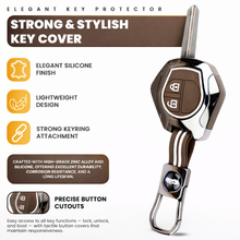Load image into Gallery viewer, Premium Metal &amp; Silicone Car Key Cover for Suzuki 2 Button Remote Key | Compatible with Swift, Ertiga, WagonR, Celerio, Dzire, Alto, Fronx, Brezza, S-Presso, Ignis | Luxury Key Case