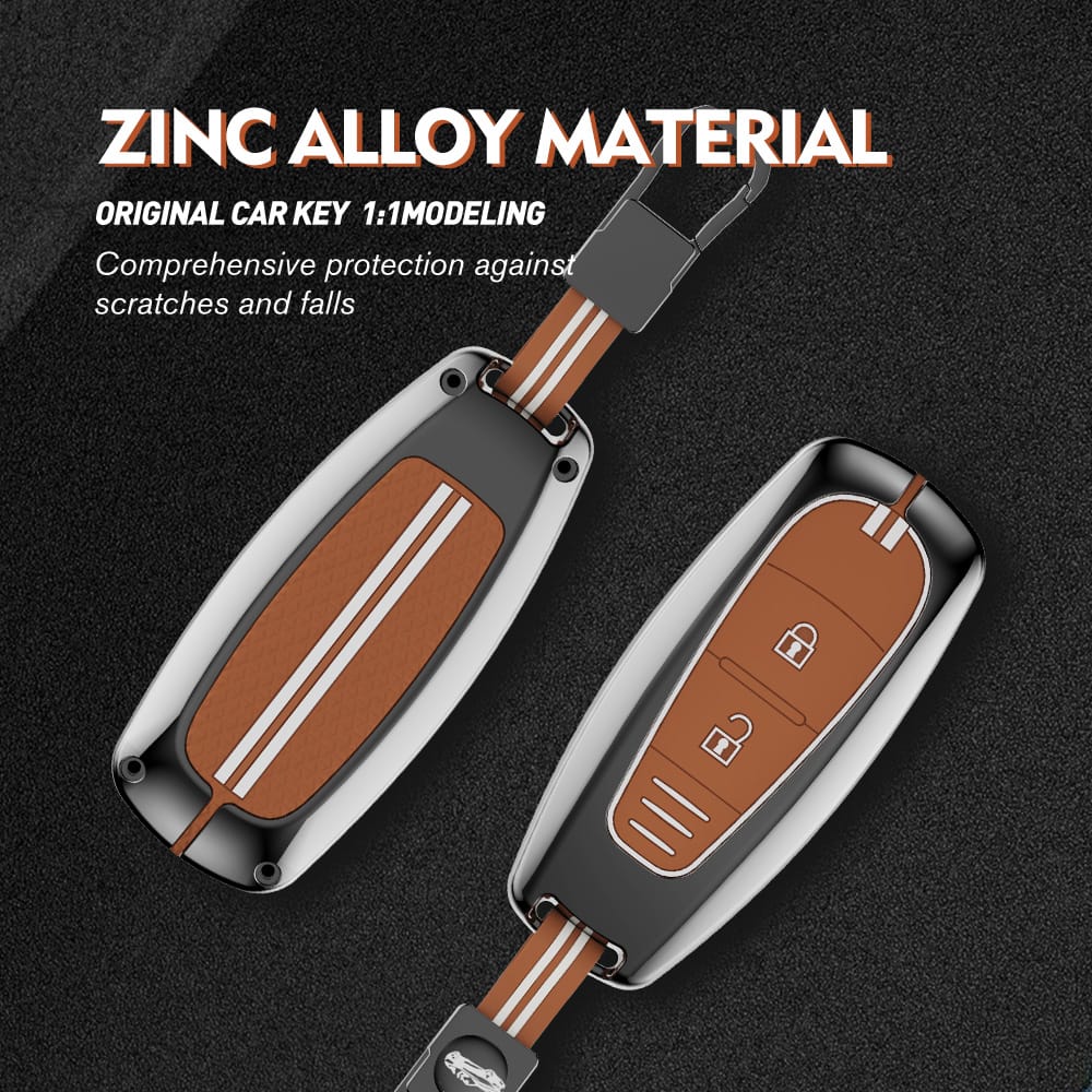 Premium Black Chrome Metal Silicone Key Cover Maruti Suzuki Ignis | S Cross | Baleno | Ciaz | Vitara Brezza | Swift 2 Button Key