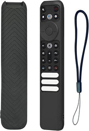 Silicone TV Remote Cover Case Compatible with TCL Tv Remote RC802NU1 / IFFALCON Smart LED TV Remote Protective Cover with Lanyard (Black) [Remote NOT Included]