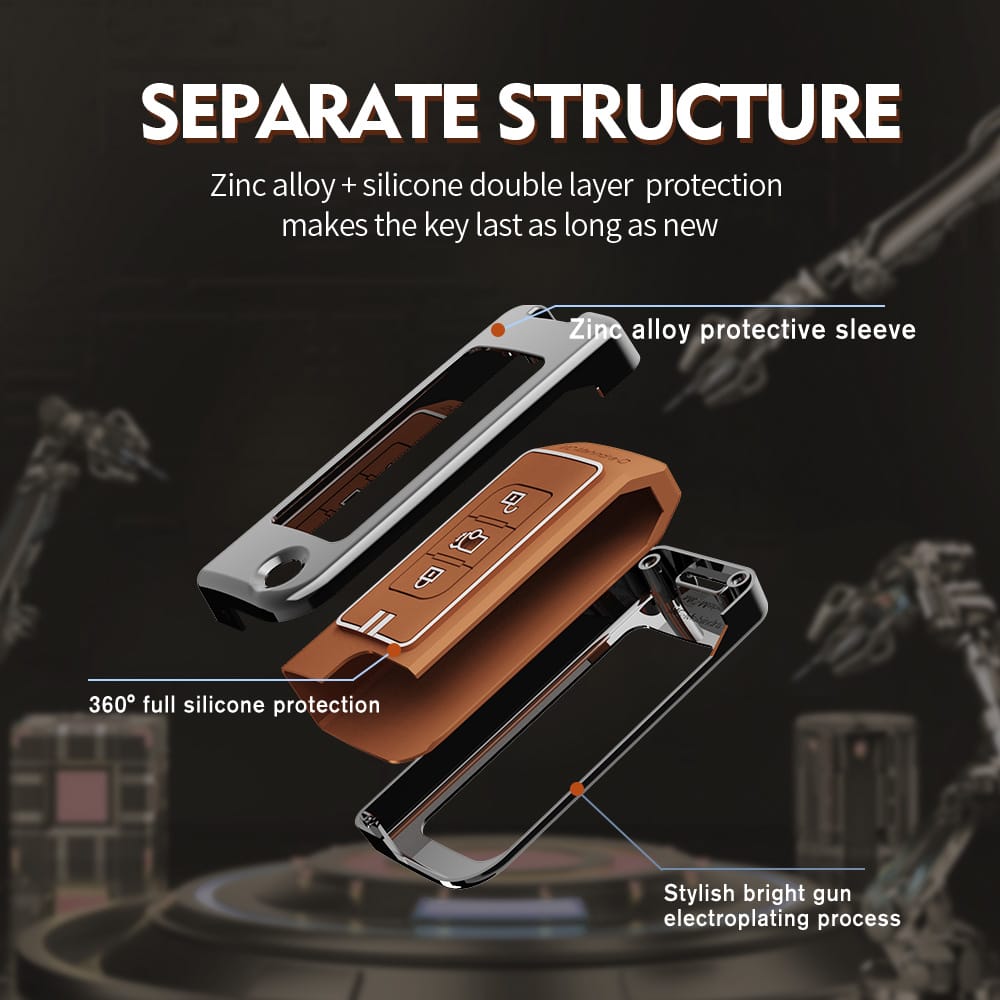 Metal Key Cover Compatible for Mahindra XUV 500 Old 3 Button Flip Key