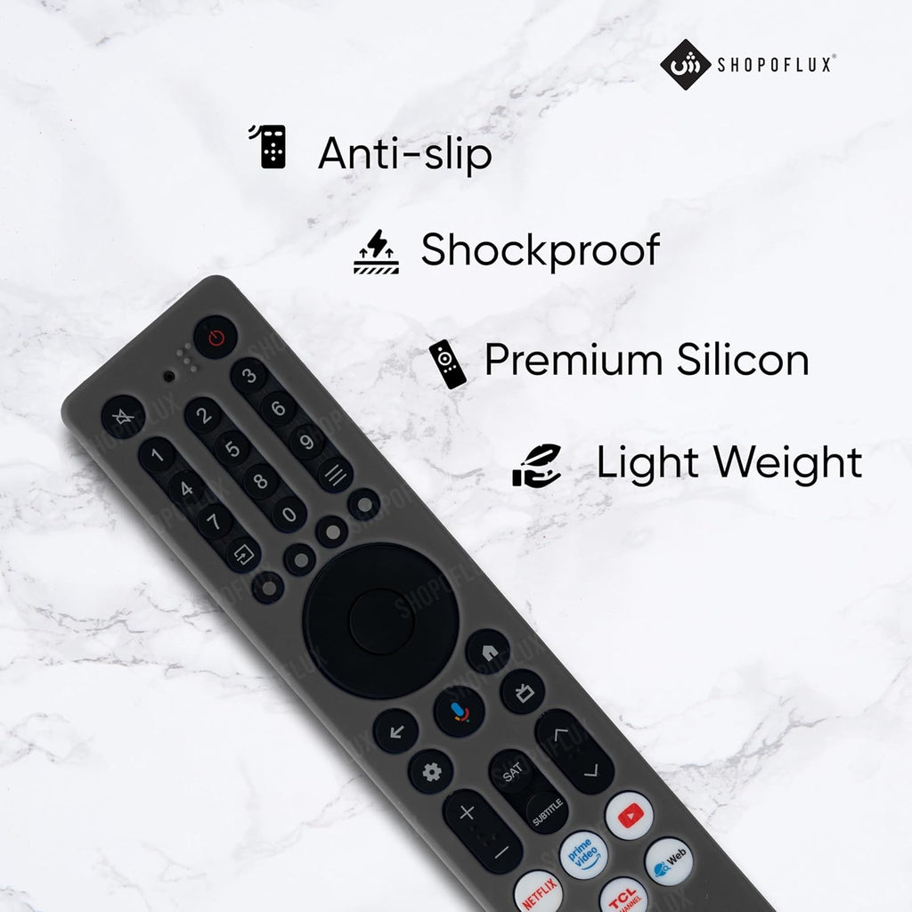 Silicone Case Cover Compatible with TCL iFFALCON Smart Tv Remote 2025 Models RC833A 4K QLED Google TV (Black) [Remote NOT Include]