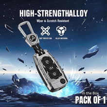 Load image into Gallery viewer, Iron Core Series Key cover Compatible for Tata Curvv, Nexon, Harrier, Altroz, Punch, Safari, Tigor, Tiago, Zest, Bolt 3 Button Flip key