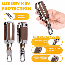 Load image into Gallery viewer, Metal Silicon Key Cover Compatible for Kia Seltos 2023 2024 HTE 3 Button Flip Key Cover Full Metal Protections