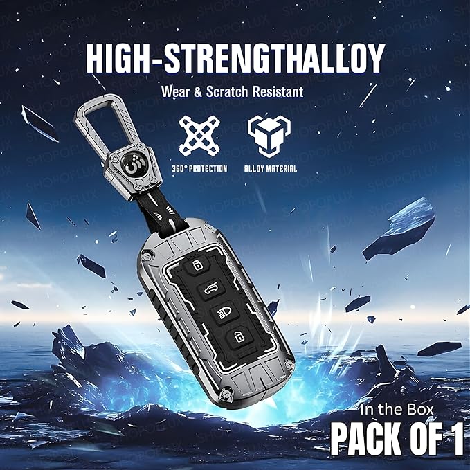 Iron Core Series Key cover Compatible for Compatible for Tata Harrier, Safari, Sierra, Curvv, Curvv EV 4 Button Smart Key