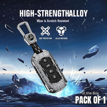 Load image into Gallery viewer, Iron Core Series Key cover Compatible for Compatible for Tata Harrier, Safari, Sierra, Curvv, Curvv EV 4 Button Smart Key