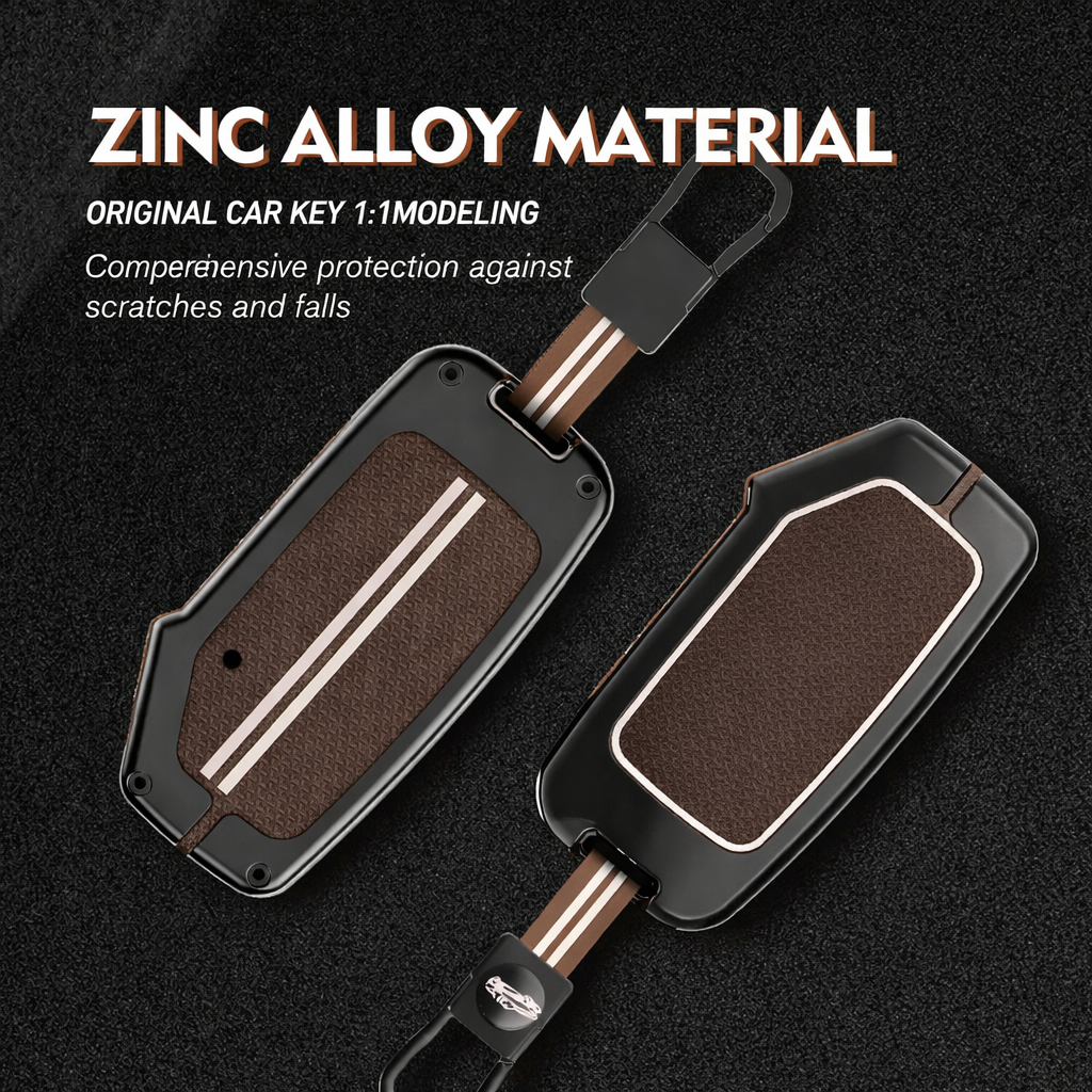 Metal Key Cover Compatible with Kiaa Seltos 2024 2023 Facelift HTX | Carens Clavis X Line | Sonet Facelift 4 Button Smart Key