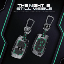 Load image into Gallery viewer, Iron Core Series Car Key Cover Compatible with Hyundai i20, Creta, Venue, Tucson, Alcazar, Grand I10, Aura, Xcent, Exter, 3 Button Flip Key, Zinc Alloy, Luminous