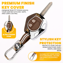 Load image into Gallery viewer, Premium Metal &amp; Silicone Car Key Cover for Suzuki 2 Button Remote Key | Compatible with Swift, Ertiga, WagonR, Celerio, Dzire, Alto, Fronx, Brezza, S-Presso, Ignis | Luxury Key Case