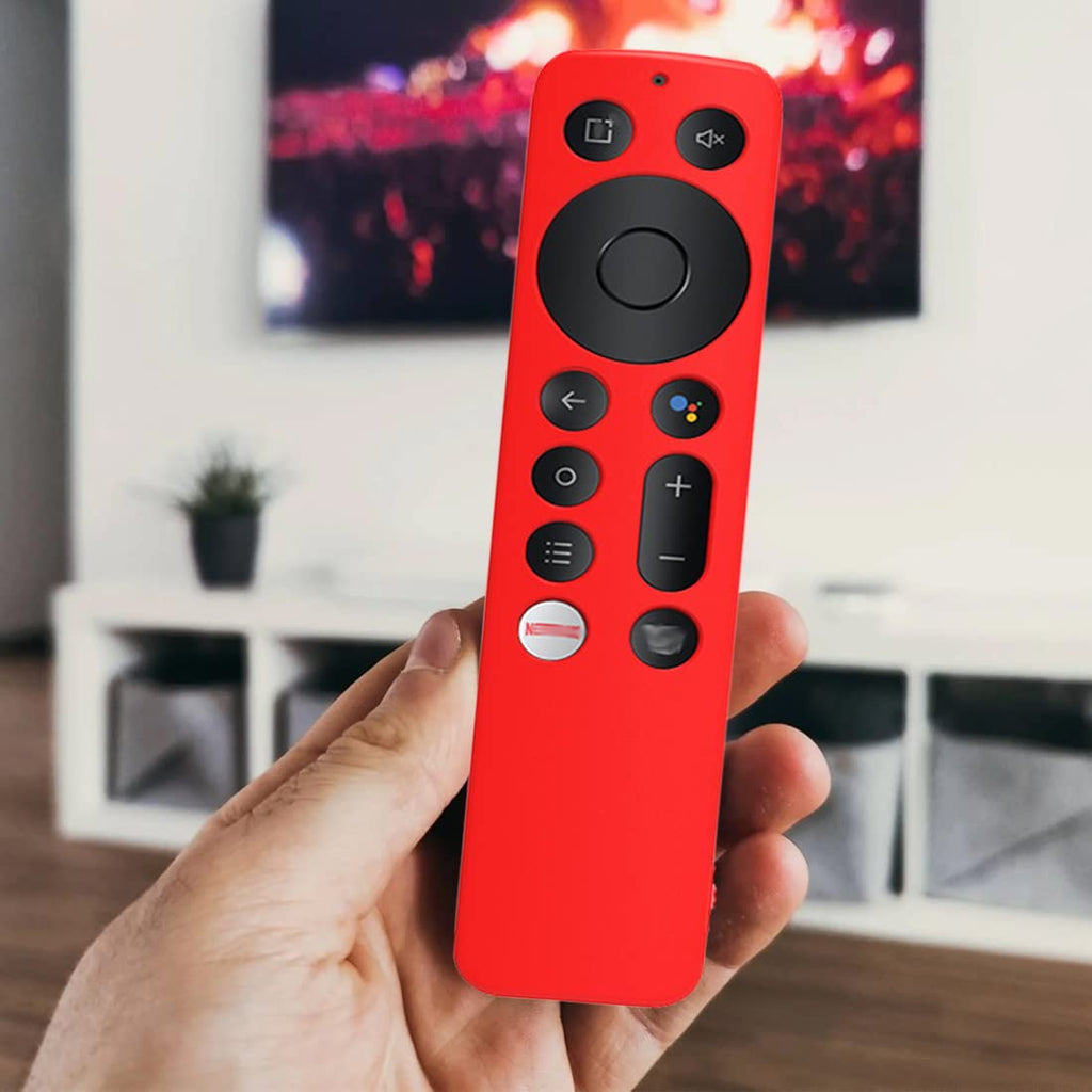 Silicone Remote Cover Compatible for Oneplus Q Series|U Series | Y1S | Y1S Edge Smart LED TV 2022 Model Shockproof Remote Case with Loop (for Q Series/U Series / Y1S, Black-Red)
