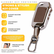 Load image into Gallery viewer, Metal Silicon Key Cover Compatible for Kia Seltos 2023 2024 HTE 3 Button Flip Key Cover Full Metal Protections