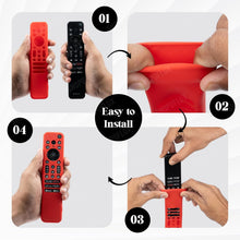 Load image into Gallery viewer, Silicone Case Cover for Sony TV Remote Control, Sony Remote Cover for RMF-TX811D / TX900 MG3 / TX800U 2024 BRAVIA Series (RMF-TX910U Black-Red)
