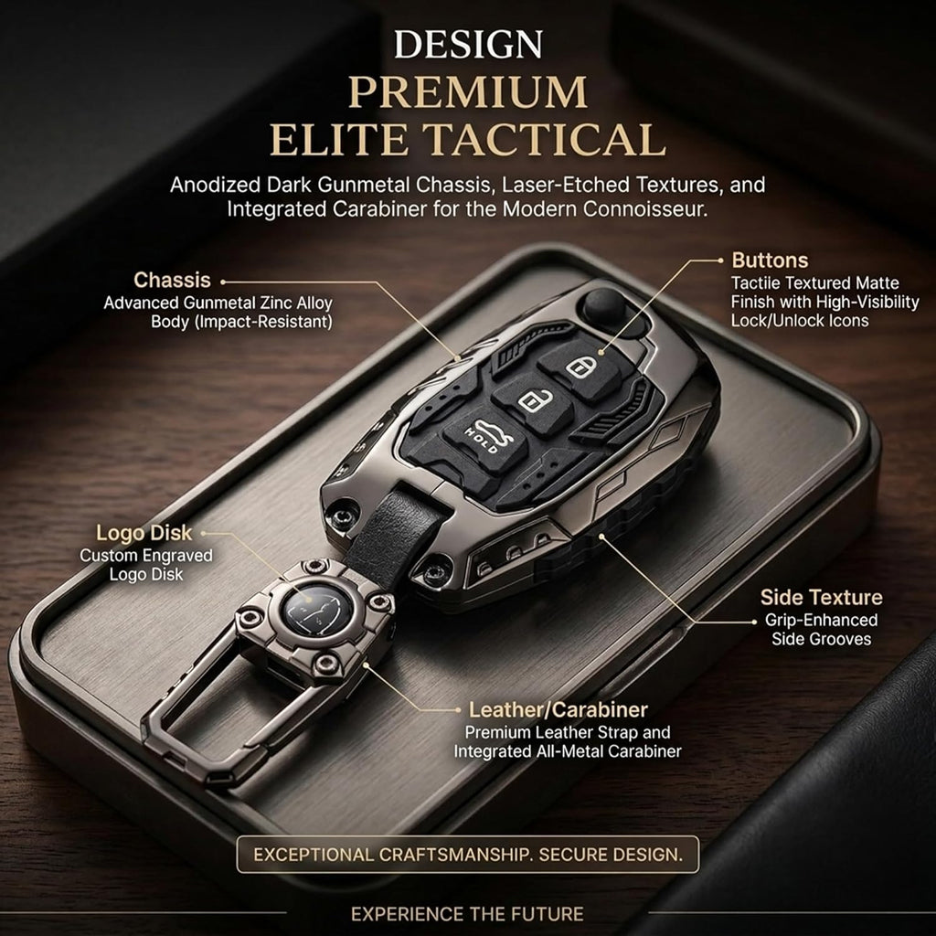 Car Key Cover Compatible with Hyundai Creta, Venue, Tucson, Alcazar, i20, Grand i10 Nios, Aura, Xcent, Exter 3-Button Smart Flip Key (Transformer Armour Series)