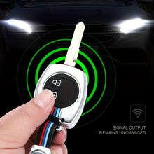 Load image into Gallery viewer, Metal Striped Key Cover And Key Chain Compatible For Suzuki Swift, Ertiga, Wagonr, Celerio, Swift Dzire, Alto, Fronx, Breza, S Presso, Ignis Car 2 Button Smart Key