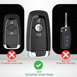 Metal Key Cover Compatible for Endeavour | Figo | Aspire | Freestyle Titanium 3 Button Smart Key
