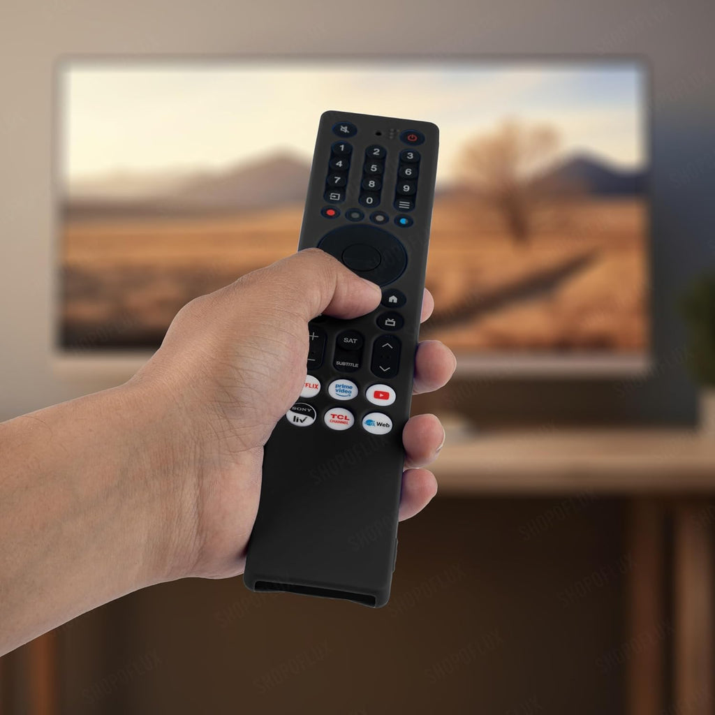 Silicone Case Cover Compatible with TCL iFFALCON Smart Tv Remote 2025 Models RC833A 4K QLED Google TV (Black) [Remote NOT Include]