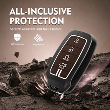 Load image into Gallery viewer, Metal Car Key Cover for Kia Seltos, Sonet, Carens 4 Button Smart Key | Zinc Alloy + Coffee Silicone Case | Full Protection, Shockproof, Stylish Key Protector with Keychain