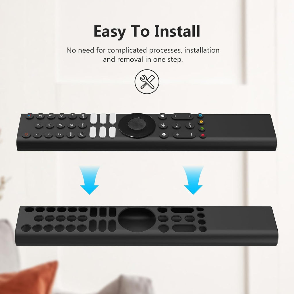 Silicone TV Remote Cover 'Compatible with' Xiaomi Mi Tv FX Series Remote XMRM-21 Protective Case with Lanyard (E-Wine Red) [Remote NOT Included]