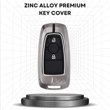 Load image into Gallery viewer, Metal Alloy Key Cover Compatible for Fo-rd Ecosport, Endeavour, Figo, Freestyle, Aspire 2 Button Smart Key with Keychain