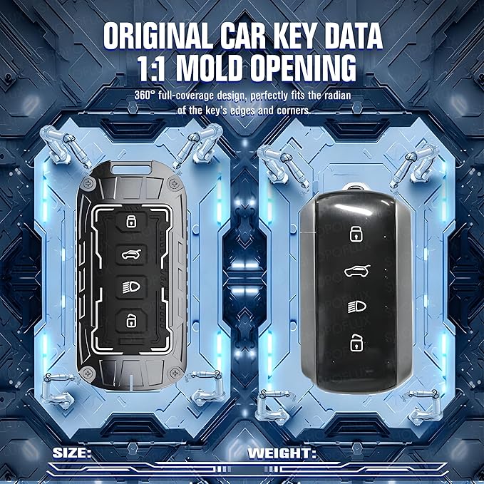Iron Core Series Key cover Compatible for Compatible for Tata Harrier, Safari, Sierra, Curvv, Curvv EV 4 Button Smart Key