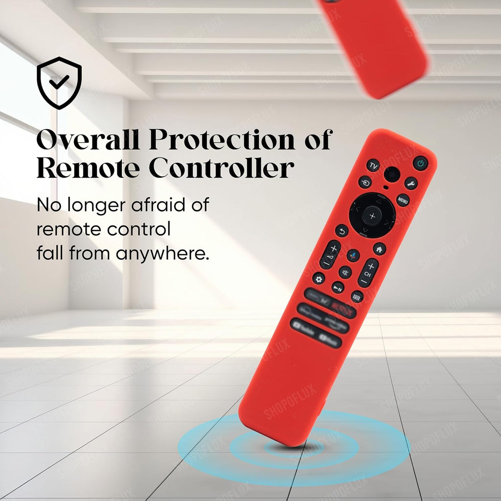 Silicone Case Cover for Sony TV Remote Control, Sony Remote Cover for RMF-TX811D / TX900 MG3 / TX800U 2024 BRAVIA Series (RMF-TX910U Black-Red)