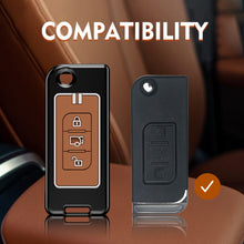 Load image into Gallery viewer, Metal Key Cover Compatible for Mahindra XUV 500 Old 3 Button Flip Key