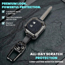 Load image into Gallery viewer, Luxury Waterproof Transformer Metal Car Key Cover with Keychain &amp; Full Protection 2 Button for Suzuki Swift, Dzire, WagonR, Brezza, Fronx, XL6, Ignis, Ertiga, Baleno, Celerio, Alto