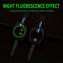 Load image into Gallery viewer, Metal Striped Key Cover And Key Chain Compatible For Suzuki Swift, Ertiga, Wagonr, Celerio, Swift Dzire, Alto, Fronx, Breza, S Presso, Ignis Car 2 Button Smart Key