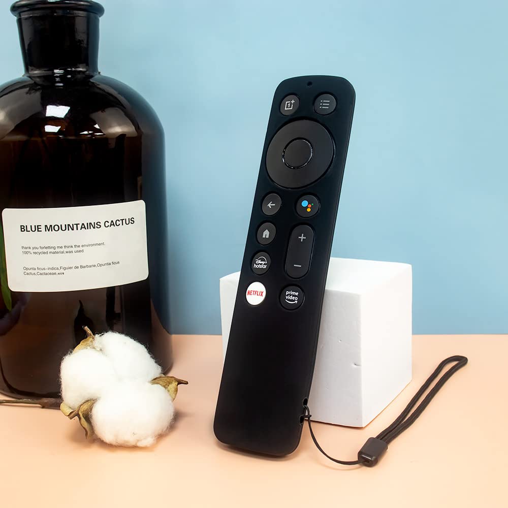 Silicone Remote Cover Compatible for Oneplus Q Series|U Series | Y1S | Y1S Edge Smart LED TV 2022 Model Shockproof Remote Case with Loop (for Q Series/U Series / Y1S, Black-Red)