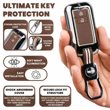 Load image into Gallery viewer, Metal Silicon Key Cover Compatible with Maruti Suzuki jimny Baleno Grand Vitara XL6 Swift New Brezza 2022 Ertiga Dzire 2 Button Key Special Feature Visibilitye in Low-Ligh Condition