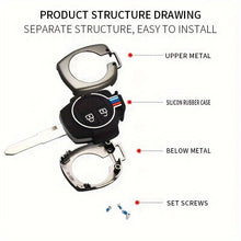 Load image into Gallery viewer, Metal Striped Key Cover And Key Chain Compatible For Suzuki Swift, Ertiga, Wagonr, Celerio, Swift Dzire, Alto, Fronx, Breza, S Presso, Ignis Car 2 Button Smart Key