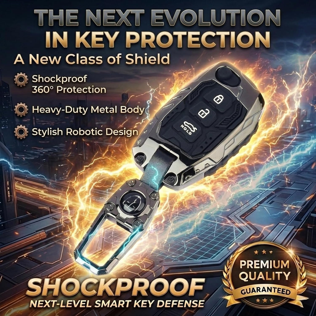 Car Key Cover Compatible with Hyundai Creta, Venue, Tucson, Alcazar, i20, Grand i10 Nios, Aura, Xcent, Exter 3-Button Smart Flip Key (Transformer Armour Series)