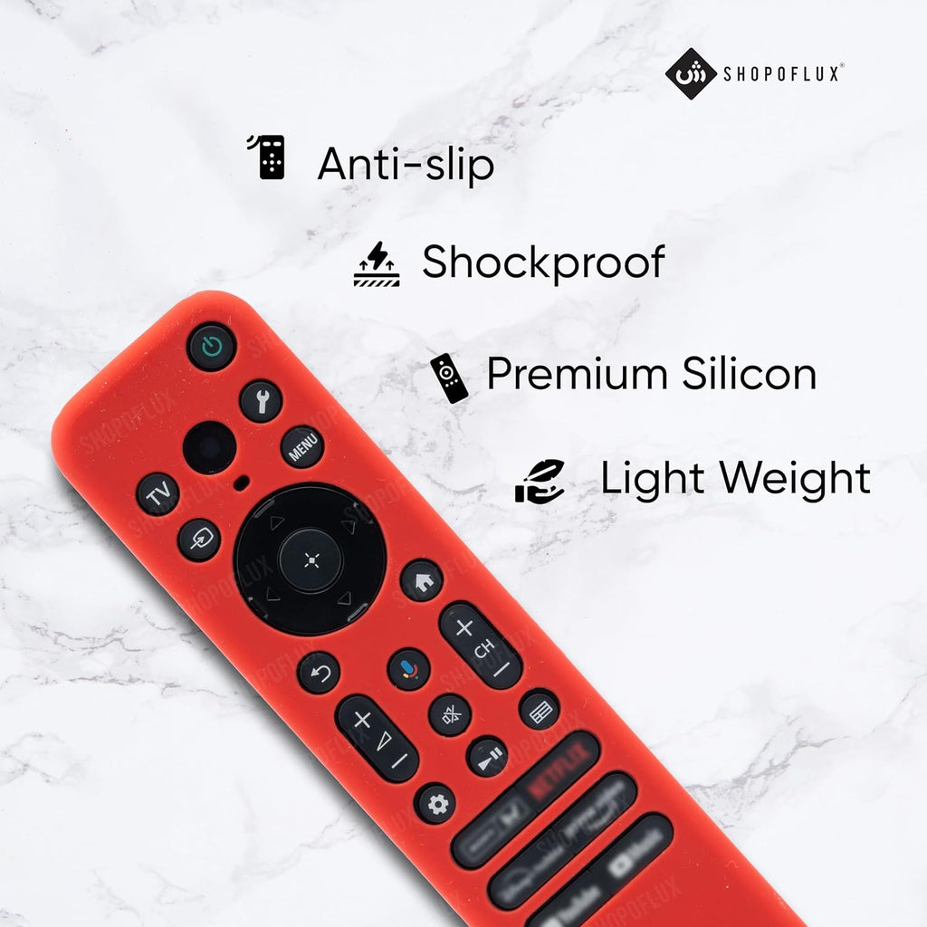 Silicone Case Cover for Sony TV Remote Control, Sony Remote Cover for RMF-TX811D / TX900 MG3 / TX800U 2024 BRAVIA Series (RMF-TX910U Black-Red)