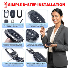 Load image into Gallery viewer, Metal Car Key Cover for Suzuki Grand Vitara Fronx Jimny Brezza Baleno 2 Button Smart Key | Waterproof Luxury Key Case with Keychain