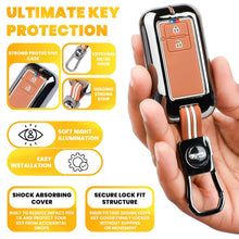 Load image into Gallery viewer, Metal Silicon Key Cover Compatible with Maruti Suzuki jimny Baleno Grand Vitara XL6 Swift New Brezza 2022 Ertiga Dzire 2 Button Key Special Feature Visibilitye in Low-Ligh Condition