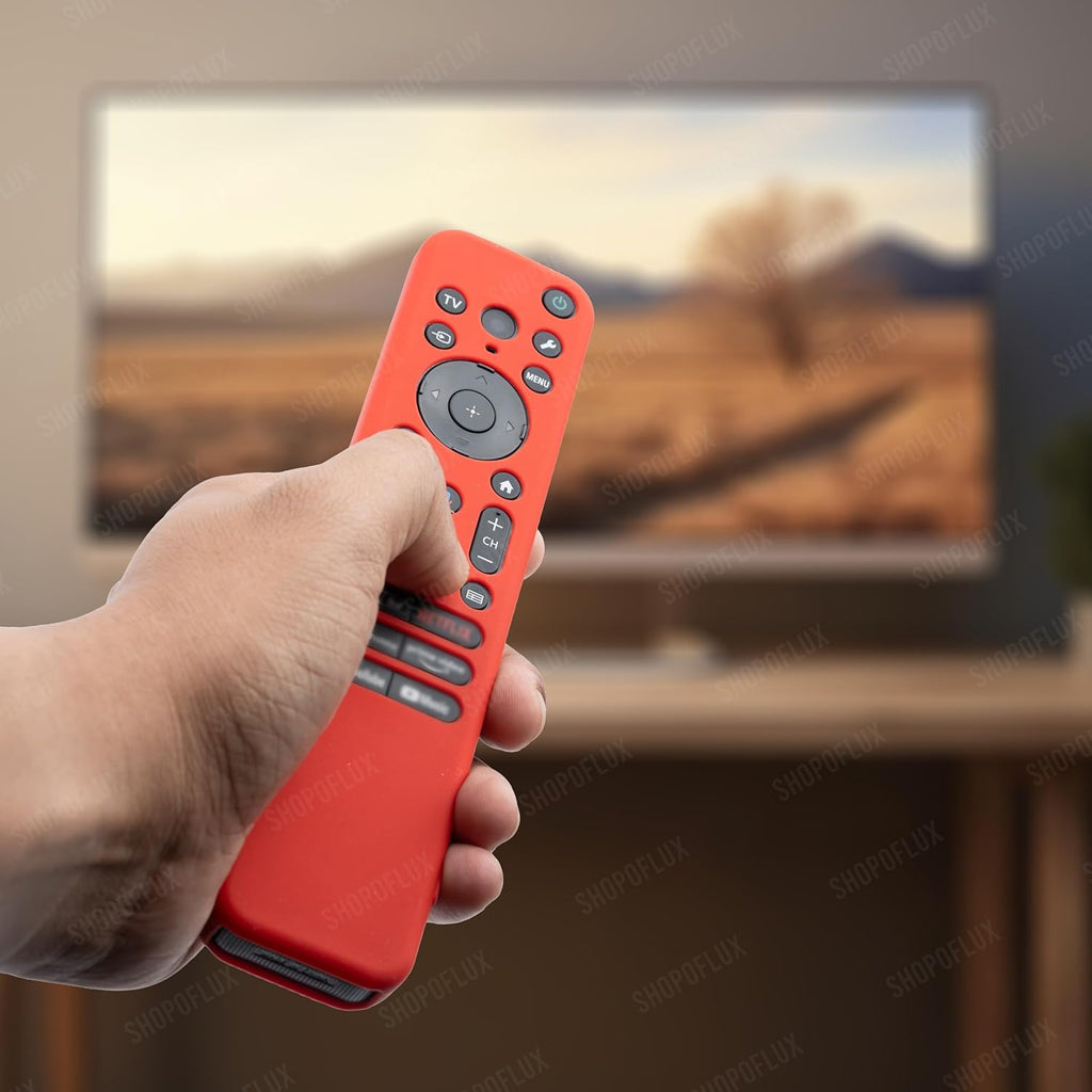 Silicone Case Cover for Sony TV Remote Control, Sony Remote Cover for RMF-TX811D / TX900 MG3 / TX800U 2024 BRAVIA Series (RMF-TX910U Black-Red)
