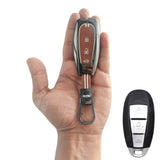 Premium Waterproof Metal Key Cover Compatible with Maruti Suzuki Baleno Ciaz Vitara Brezza S Cross Swift Ignis & Toyota Urban Cruiser 3 Button Smart Remote Key